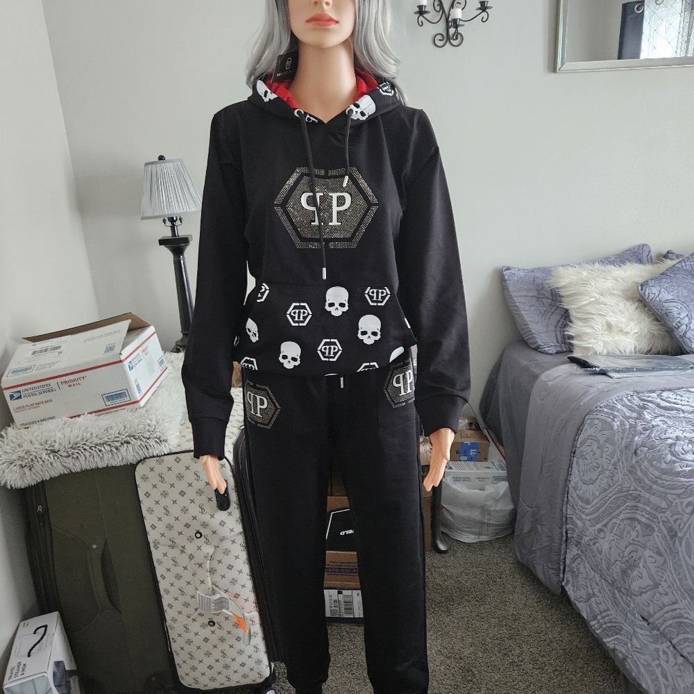 Philip Plain Tracksuit Women’s Set From Europe. Rhinestone. NWT. Size S